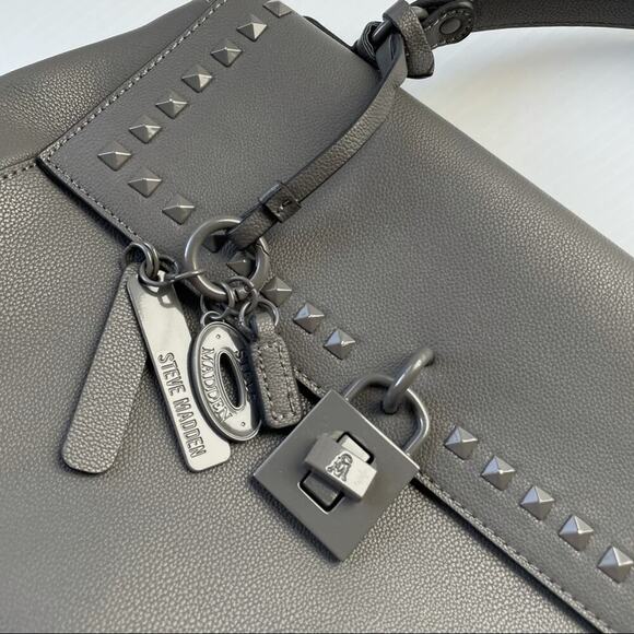 🆕 Steve Madden Baviana Satchel in charcoal arm bag NWT - Picture 5 of 16
